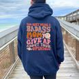 Too Busy Being A Badass Mom To Give Af About Your Opinion Women Oversized Hoodie Back Print Navy Blue