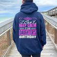 I Can't Keep Calm It's My Daughter Birthday Girl Party Women Oversized Hoodie Back Print Navy Blue