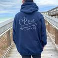 I Can't But I Know A Guy Christian Faith Believer Religious Women Oversized Hoodie Back Print Navy Blue