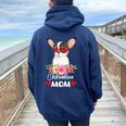 Chihuahua Mom Mama Sunglasses Flower Dog Lover Owner Womens Women Oversized Hoodie Back Print Navy Blue