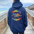Choose To Include Autism Awareness Be Kind To All Kinds Women Oversized Hoodie Back Print Navy Blue
