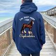 Clydesdale Owner Clydesdale Horse Toy Clydesdale Lover Women Oversized Hoodie Back Print Navy Blue