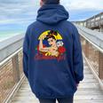 Colombia Girl Colombian Mujer Colombiana Flag Women Oversized Hoodie Back Print Navy Blue