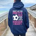 Cool Soccer For N Girls Soccer Lover Player Sports Women Oversized Hoodie Back Print Navy Blue