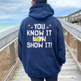 Cool Teacher Testing For Test Day Math Science Women Oversized Hoodie Back Print Navy Blue