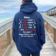 Cute Dog Mom Happy From Dog Women Oversized Hoodie Back Print Navy Blue