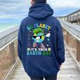 Dabbing Earth Day 2024 Groovy Go Planet It's Your Earth Day Women Oversized Hoodie Back Print Navy Blue