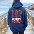 Dad Of The Berry First Birthday Of Girl Strawberry Father Women Oversized Hoodie Back Print Navy Blue