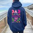 Dad Of The Birthday Girl Bug Insect Bday Party Women Oversized Hoodie Back Print Navy Blue
