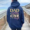 Dad Of Little Miss Onederful Birthday 1St Family Matching Women Oversized Hoodie Back Print Navy Blue