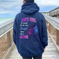 Dad's Girl I Used To Be His Angel Now He Is Mine Daughter Women Oversized Hoodie Back Print Navy Blue