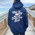 Derby Day 2024 Horse Racing This Is My Derby Day Suit Women Oversized Hoodie Back Print Navy Blue