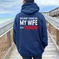 You Don't Scare Me My Wife Is A Redhead Ginger Pride Women Oversized Hoodie Back Print Navy Blue