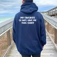 My Favorite Ex Wife Gave Me This Ex-Husband Joke Women Oversized Hoodie Back Print Navy Blue