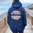 My Favorite People Call Me Mawmaw Floral Mother's Day Women Oversized Hoodie Back Print Navy Blue