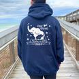 Our First Mother's Day 2024 My First Mother's Day For Moms Women Oversized Hoodie Back Print Navy Blue
