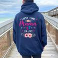 First Time Mama 2024 Mother's Day Soon To Be Mom Pregnancy Women Oversized Hoodie Back Print Navy Blue