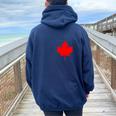 Flag Of Canada Red Maple Leaf Canadian Flags Women Women Oversized Hoodie Back Print Navy Blue