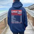 Christine Facts Christine Name Women Oversized Hoodie Back Print Navy Blue