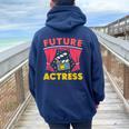 Future Actress Girls Cute Acting Theater Women Oversized Hoodie Back Print Navy Blue