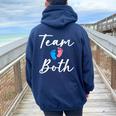 Gender Reveal Team Both Boy Or Girl Baby Shower Women Oversized Hoodie Back Print Navy Blue