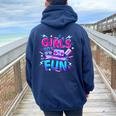 Girls Just Wanna Have Fun Nostalgia 1980S Women Oversized Hoodie Back Print Navy Blue Girls Just Wanna Have Fun Nostalgia 1980S Women Oversized Hoodie Back Print Navy Blue