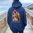Hat Horse Racing Derby Party On Derby Day 2024 Women Oversized Hoodie Back Print Navy Blue