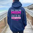 Pole Vaulting Mom T Best Mother Women Oversized Hoodie Back Print Navy Blue