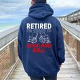 Retirement For Retired Retirement Women Oversized Hoodie Back Print Navy Blue