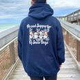 Snow Day Supporter Teacher Student Winter Snowflake Women Oversized Hoodie Back Print Navy Blue