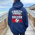 Soccer Mom Mother's Day Crazy Proud Always Loud Women Oversized Hoodie Back Print Navy Blue