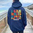 Special Education Teacher I Can Write A Goal For That Women Oversized Hoodie Back Print Navy Blue