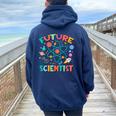 Future Scientist Stem Boy Girl Science Fair Scientist Women Oversized Hoodie Back Print Navy Blue