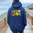 Gamer Super Nana Family Matching Game Super Nana Superhero Women Oversized Hoodie Back Print Navy Blue