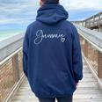 Gammie For Grandma Heart Mother's Day Gammie Women Oversized Hoodie Back Print Navy Blue