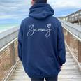 Gammy For Grandma Heart Mother's Day Gammy Women Oversized Hoodie Back Print Navy Blue