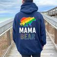 Gay Mama Bear Proud Mom Lgbtq Parent Lgbt Mother Women Oversized Hoodie Back Print Navy Blue