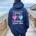 Gender Reveal Outfit Grandma To Be Party Announcement Women Oversized Hoodie Back Print Navy Blue