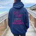 Girls Night Out I'll Bring The Random Movie Quotes Matching Women Oversized Hoodie Back Print Navy Blue