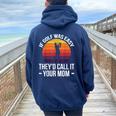 If Golf Was Easy They'd Call It Your Mom Sport Mother Adult Women Oversized Hoodie Back Print Navy Blue