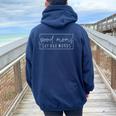 Good Moms Say Bad Words Quote Happy Mother's Day Mama Women Oversized Hoodie Back Print Navy Blue