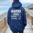 Grandma 2023 Loading Grandmother Grandma-To-Be Grandparents Women Oversized Hoodie Back Print Navy Blue