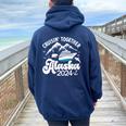 Great Alaska Cruise Trip Cruising Together 2024 Women Oversized Hoodie Back Print Navy Blue