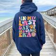 Groovy In My Last Day Of 3Rd Grade Era Last Day Of School Women Oversized Hoodie Back Print Navy Blue