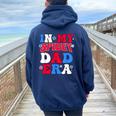 Groovy Mama And Daddy Spidey Dad In My Dad Era Father Women Oversized Hoodie Back Print Navy Blue