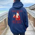 Ho Ho Hoy Se Bebe Ugly Christmas Dominican Women Oversized Hoodie Back Print Navy Blue