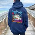 Husband Wife 21St Marriage Anniversary Cruise Ship Vacation Women Oversized Hoodie Back Print Navy Blue