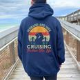 Husband And Wife Cruising Partners For Life Couple Cruise Women Oversized Hoodie Back Print Navy Blue
