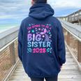 I'm Going To Be Big Sister 2025 For Pregnancy Announcement Women Oversized Hoodie Back Print Navy Blue