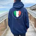 Italian Nurse Doctor National Flag Colors Of Italy Medical Women Oversized Hoodie Back Print Navy Blue